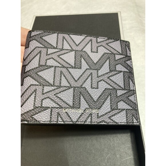 Michael Kors Men's Jet Set Slim Billfold Leather Wallet Grey Multi New Open Box - Picture 8 of 8